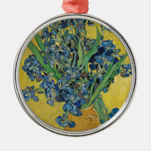 Ornement Rond Argenté L'iris de Van Gogh