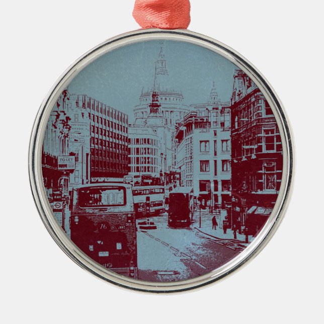 Ornement Rond Argenté Londres Fleet Street (Devant)