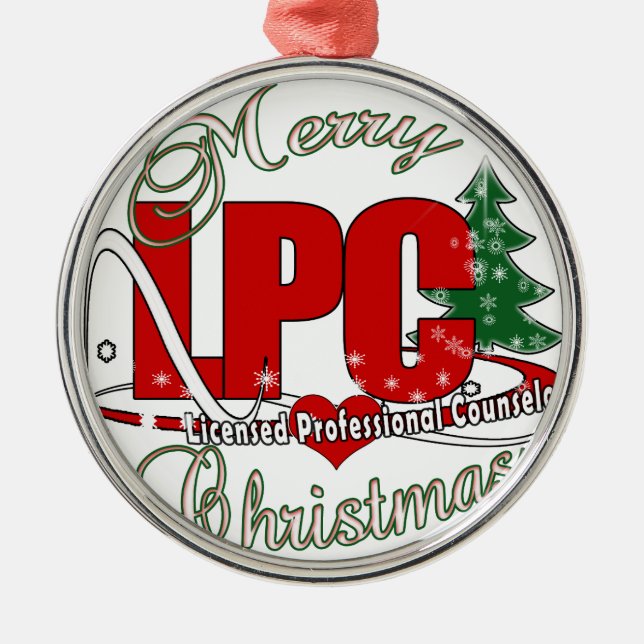 Ornement Rond Argenté LPC CHRISTMAS Conseiller professionnel agréé (Devant)