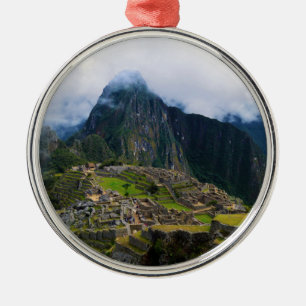 Ornement Rond Argenté Machu Picchu, Pérou