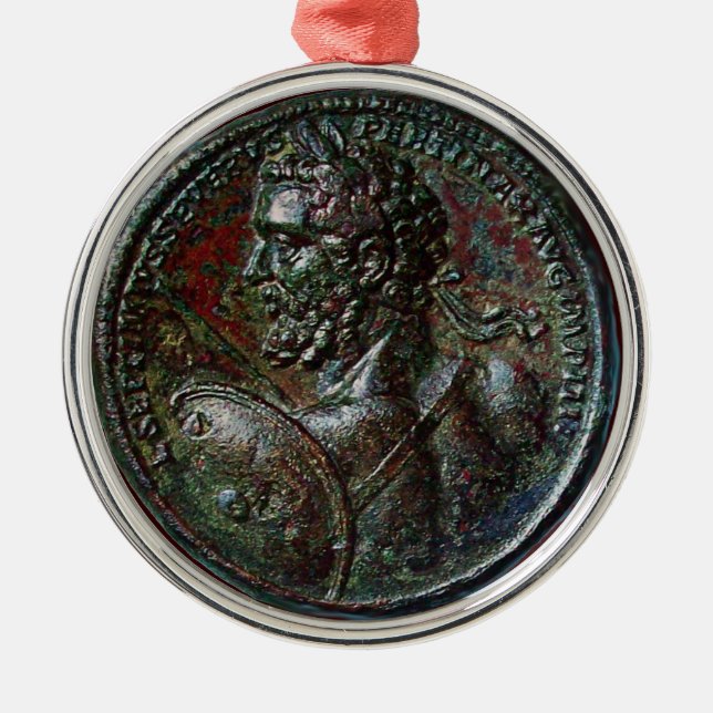 ORNEMENT ROND ARGENTÉ MÉDAILLON EN BRONZE ROMAIN ANTIQUE SEPTIMUS (Devant)
