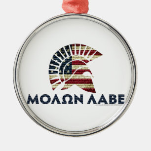 Ornement Rond Argenté Molon Labe !