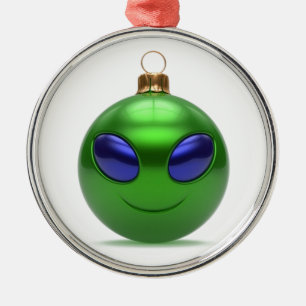 Ornement Rond Argenté Noël étranger