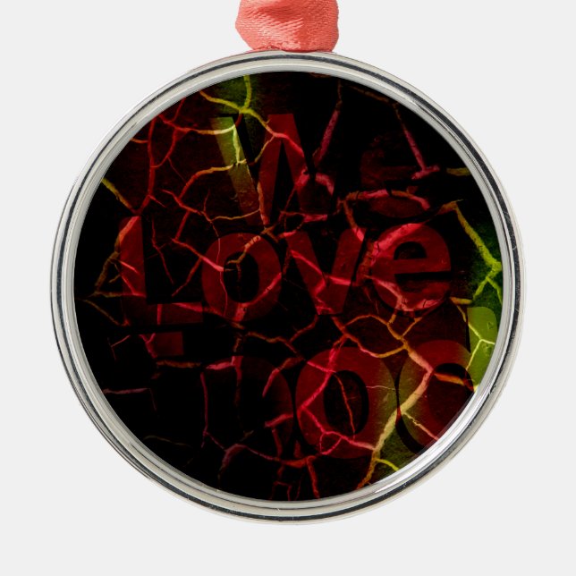 Ornement Rond Argenté Nous aimons (Devant)