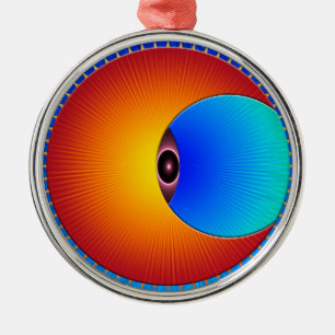 Ornement Rond Argenté Oeil De L'Ornement Sun Premium