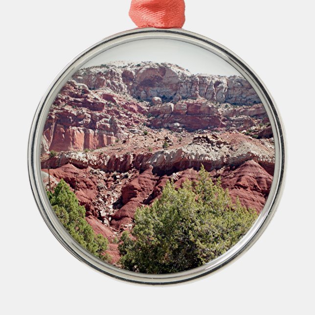 Ornement Rond Argenté Parc national de récif de capitol, Utah, (Devant)