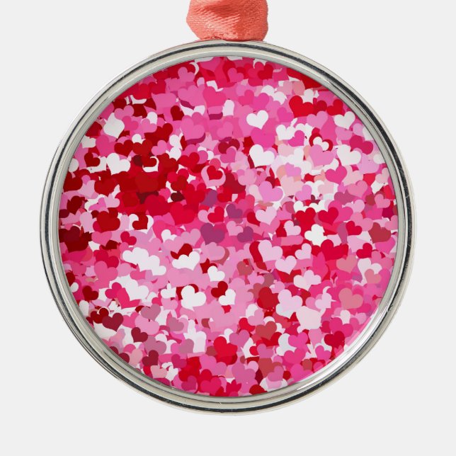 Ornement Rond Argenté Pink Confeti (Devant)
