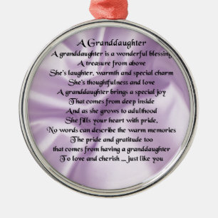 Ornement Rond Argenté Poème lilac Grandgirl
