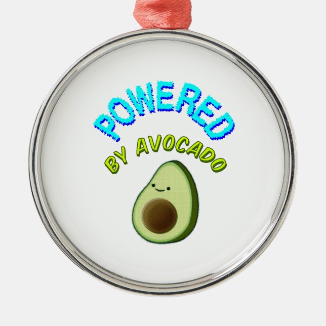 Ornement Rond Argenté Powered by Avocado (Devant)