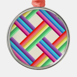 Ornement Rond Argenté Rainbow Twist