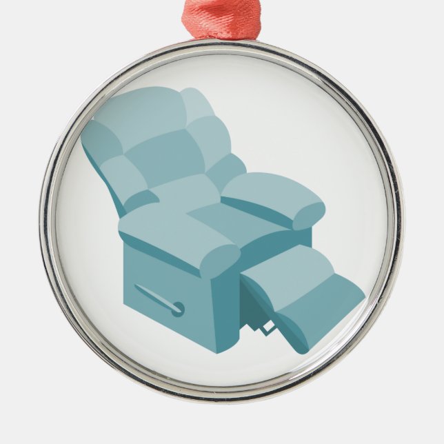 Ornement Rond Argenté Recliner (Devant)