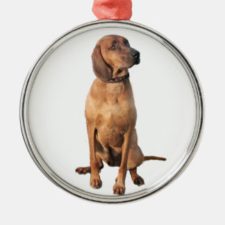 Ornement Rond Argenté Redbone Coon Hound (A)