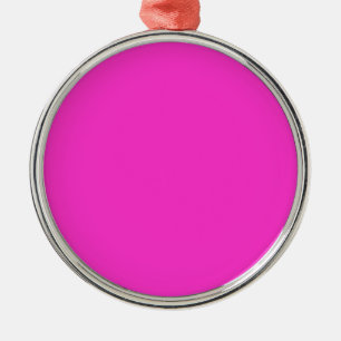 Ornement Rond Argenté Rose Fille