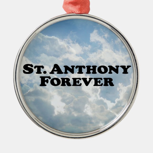 Ornement Rond Argenté Saint Anthony pour toujours - de base (Devant)
