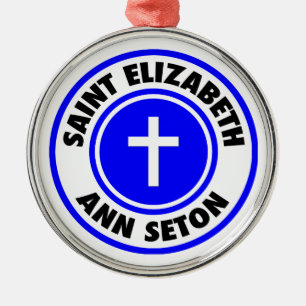Ornement Rond Argenté Saint Elizabeth Ann Seton