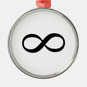 Ornement Rond Argenté Symbole d'infini