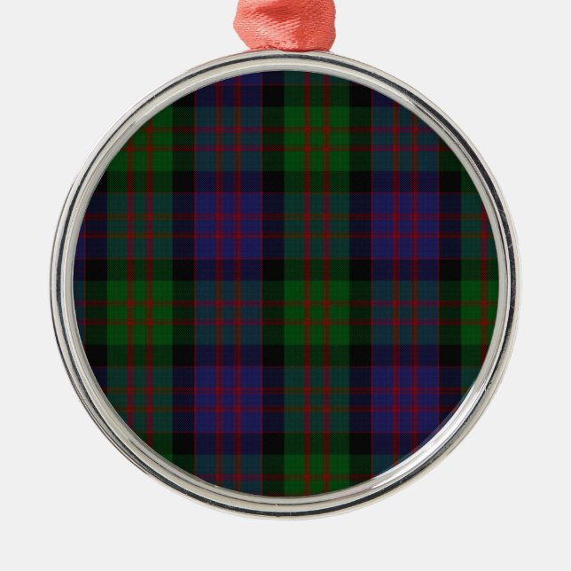 Ornement Rond Argenté Tartan de clan de MacDonald (Devant)