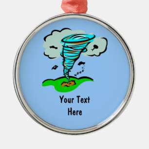 Ornement Rond Argenté Tempête Chaser Tornado Twister Météorologie