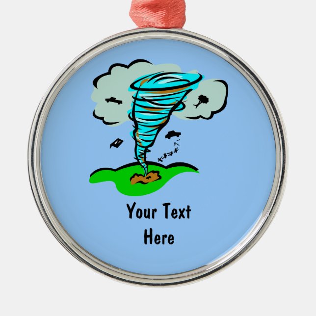 Ornement Rond Argenté Tempête Chaser Tornado Twister Météorologie (Devant)