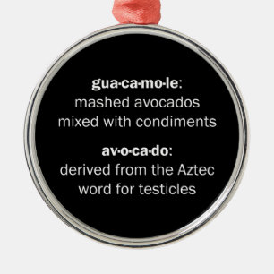 Ornement Rond Argenté Testicules de guacamole