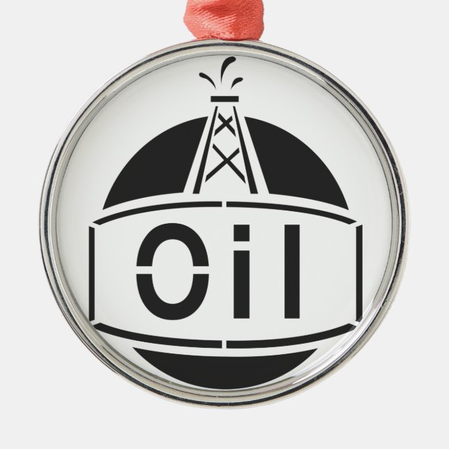 Ornement Rond Argenté Travailleur de plate-forme pétrolière (Devant)