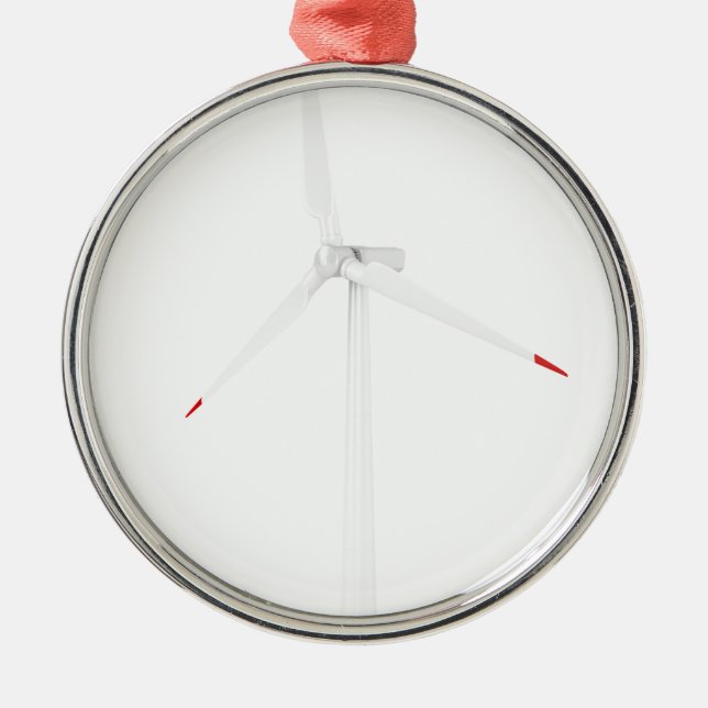 Ornement Rond Argenté Turbine de vent moderne (Devant)