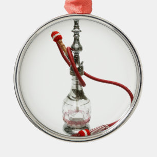 Ornement Rond Argenté Tuyau d'eau Hookah