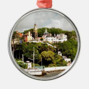 ORNEMENT ROND ARGENTÉ VILLAGES DE WALES