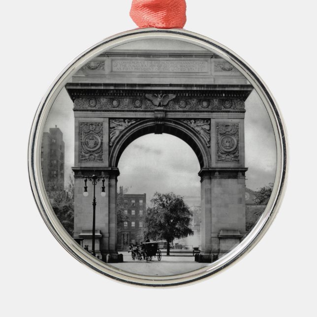 Ornement Rond Argenté Voûte carrée de Washington (Devant)