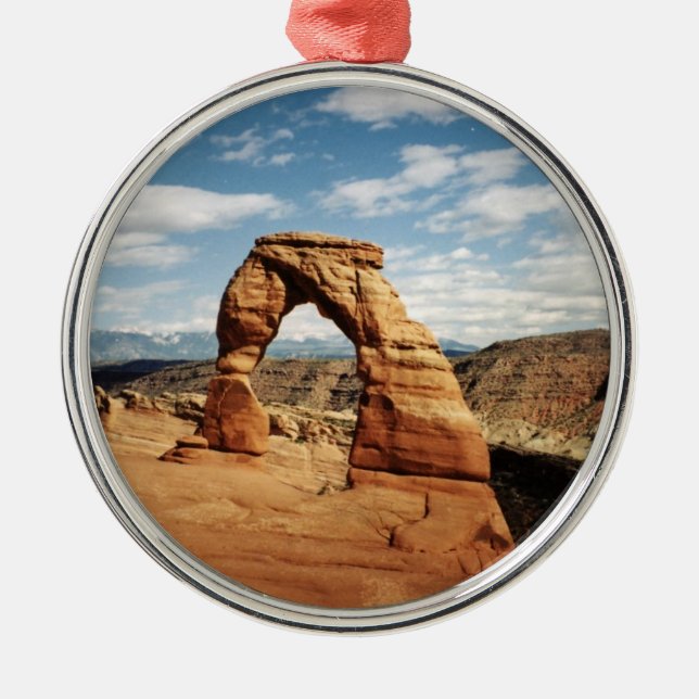 Ornement Rond Argenté Voûte sensible, voûtes parc national, Utah (Devant)