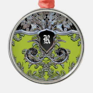 Ornement Rond Argenté Waydhill Vineyard Monogram Victorian