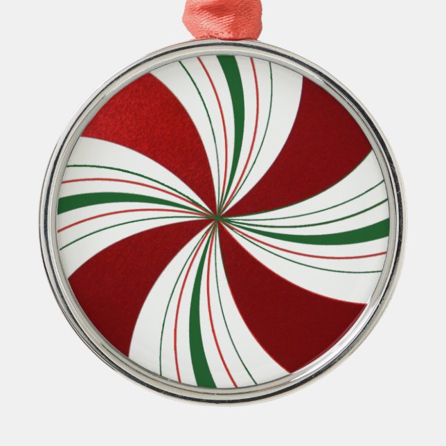 Ornement rond d'arbre de Noël de sucrerie de (Devant)