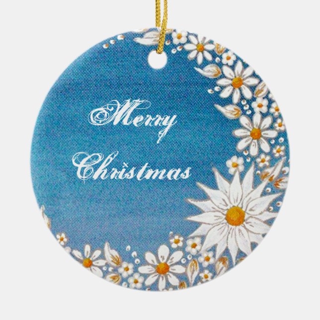 Ornement rond de croissant de lune - Joyeux Noël (Devant)