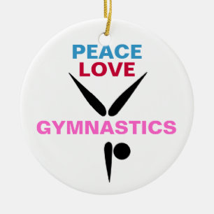 Ornement rond de gymnastique d'amour de paix
