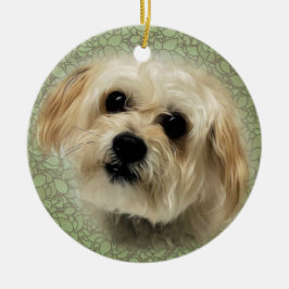 Ornement rond de Noël de chiot doux de Morkie