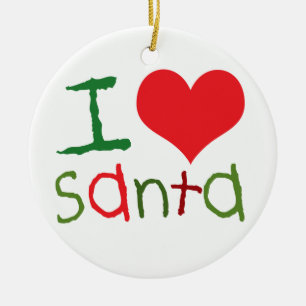 Ornement rond de Père Noël de coeur des enfants I