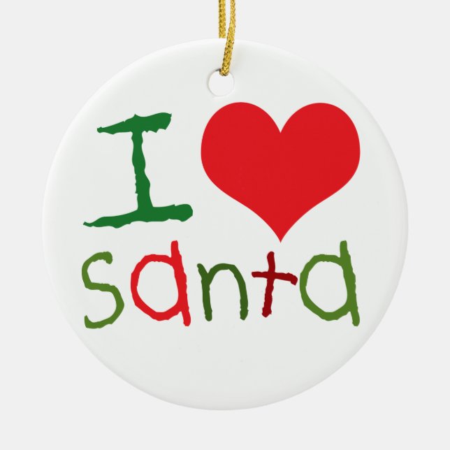 Ornement rond de Père Noël de coeur des enfants I (Devant)