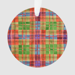 Ornement rond en acrylique MAC RAE TARTAN