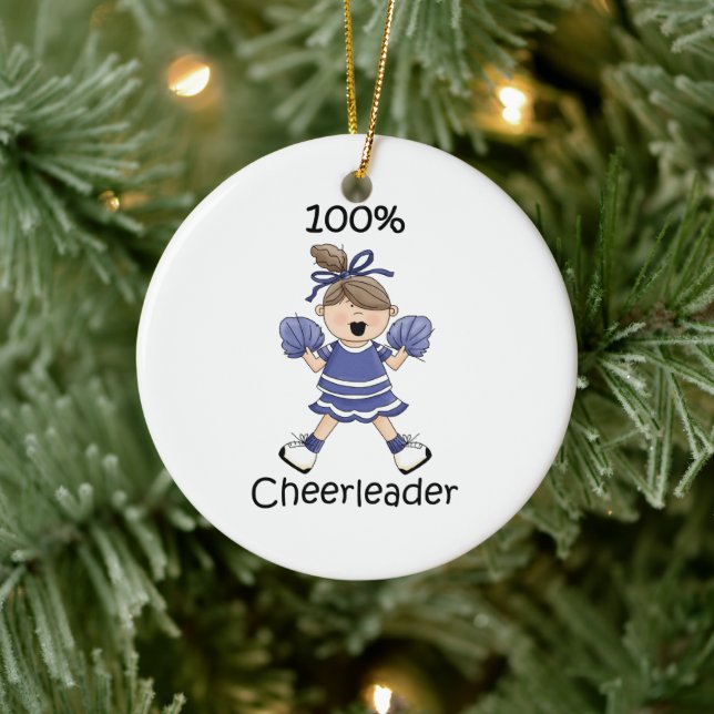 Ornement Rond En Céramique 100% Pom-pom girl - Brunette (Arbre)