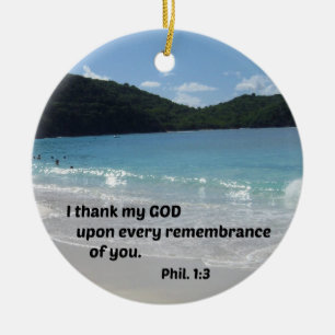 Ornement Rond En Céramique 1:3 de Philippiens je remercie mon Dieu sur le