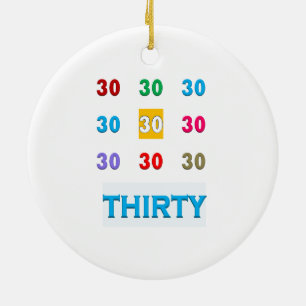 Ornement Rond En Céramique 30 30èmes trentième CADEAUX UNIQU d'anniversaire