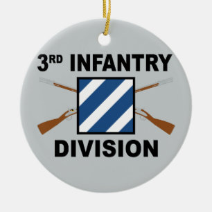 Ornement Rond En Céramique 3e Division d'infanterie - fusils croisés - avec t