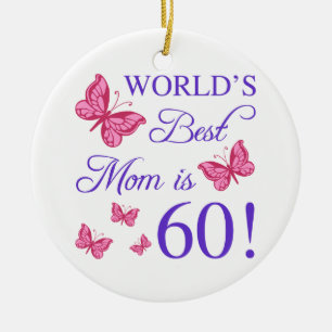 Ornement Rond En Céramique 60e anniversaire pour maman