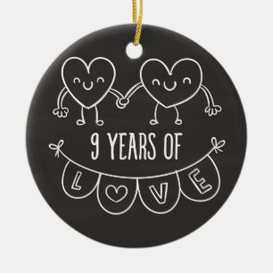 Ornement Rond En Céramique 9e Anniversary Poison de Chalk Hearts