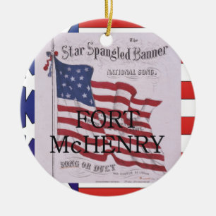 Ornement Rond En Céramique ABH Fort McHenry