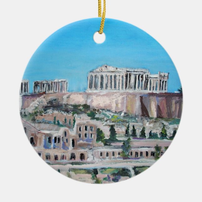 Ornement Rond En Céramique Acropole, Grèce (Devant)
