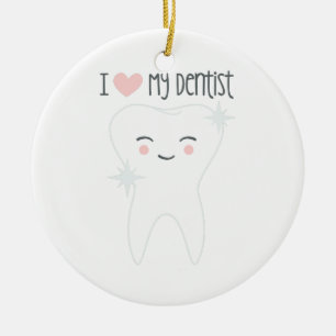 Ornement Rond En Céramique Aimez mon dentiste