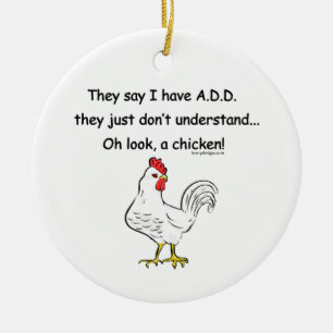 Ornement Rond En Céramique AJOUTEZ l'humour de poulet