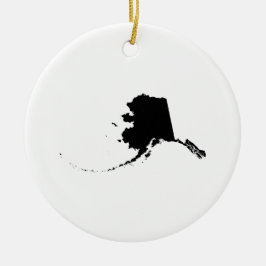 Ornement Rond En Céramique Alaska en noir