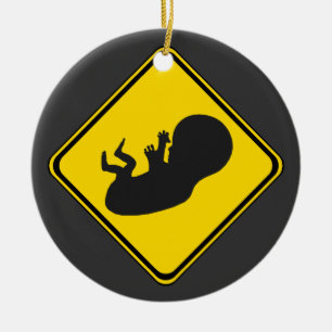 Ornement Rond En Céramique Alerte : Le foetus en avant !